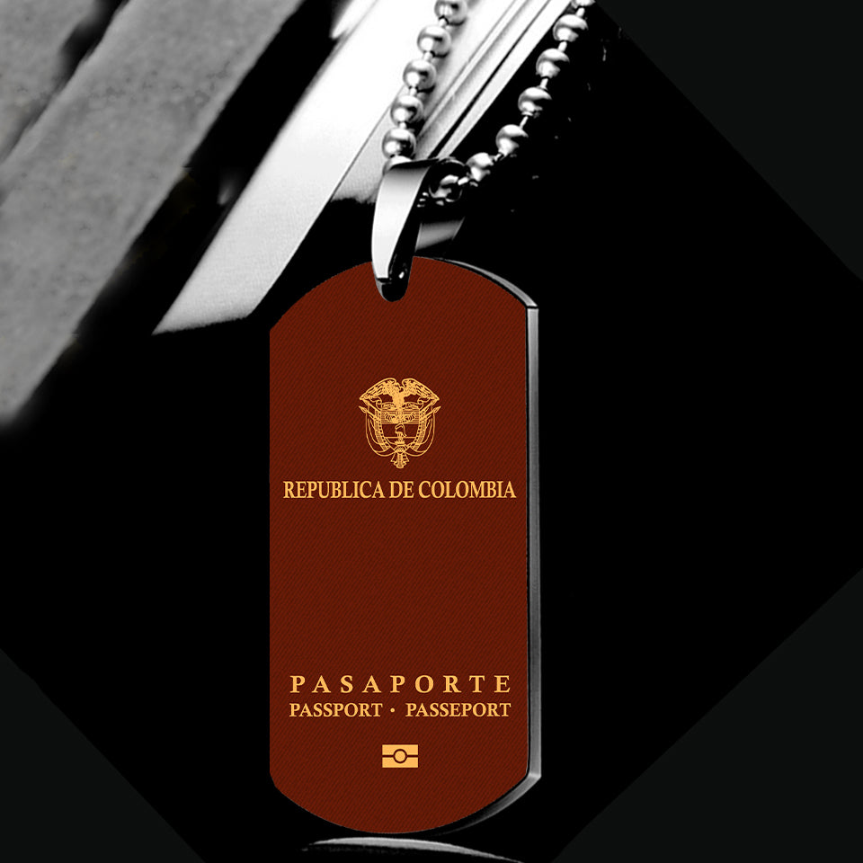 Colombia Passportt Designed Metal Necklaces