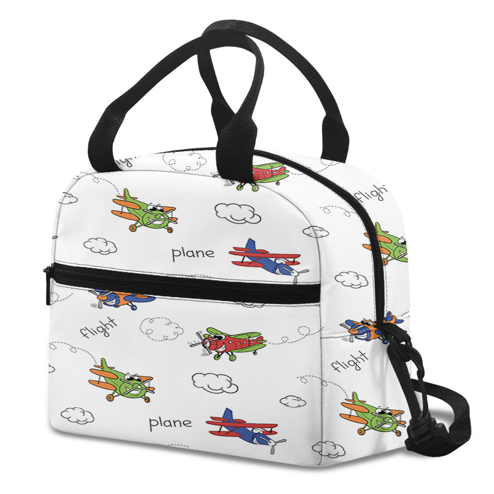 Colorful Cartoon Planes Designed Lunch Bags