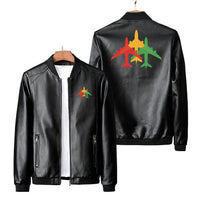 Thumbnail for Colourful 3 Airplanes Designed PU Leather Jackets