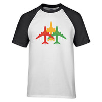 Thumbnail for Colourful 3 Airplanes Designed Raglan T-Shirts