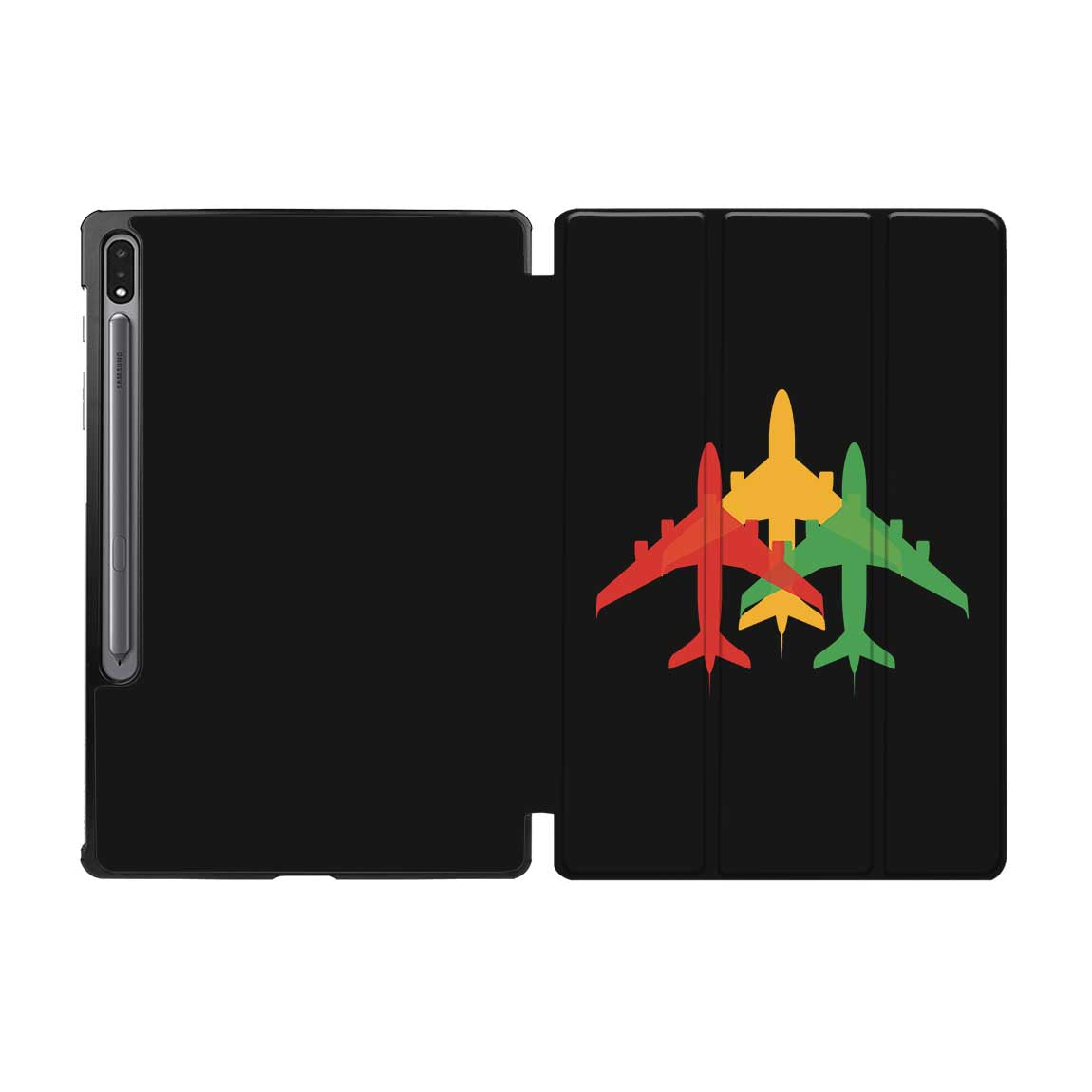 Colourful 3 Airplanes Designed Samsung Tablet Cases