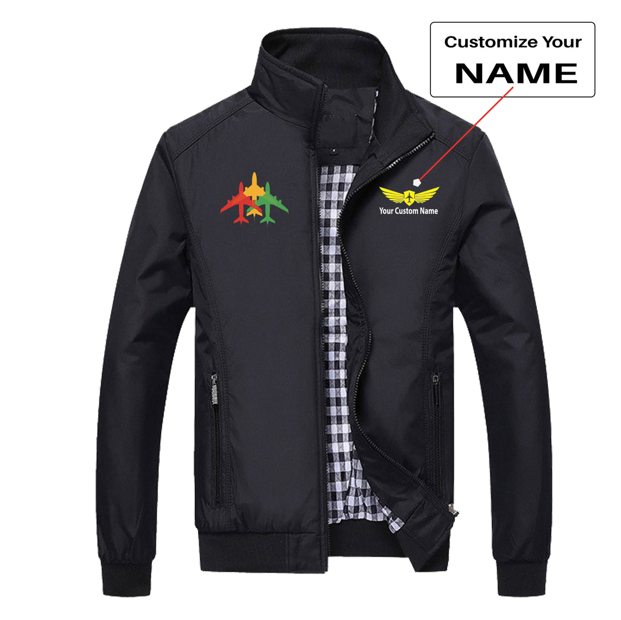 Colourful 3 Airplanes Designed Stylish Jackets