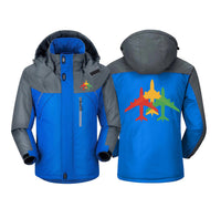 Thumbnail for Colourful 3 Airplanes Designed Thick Winter Jackets