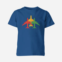 Thumbnail for Colourful 3 Airplanes Designed Children T-Shirts