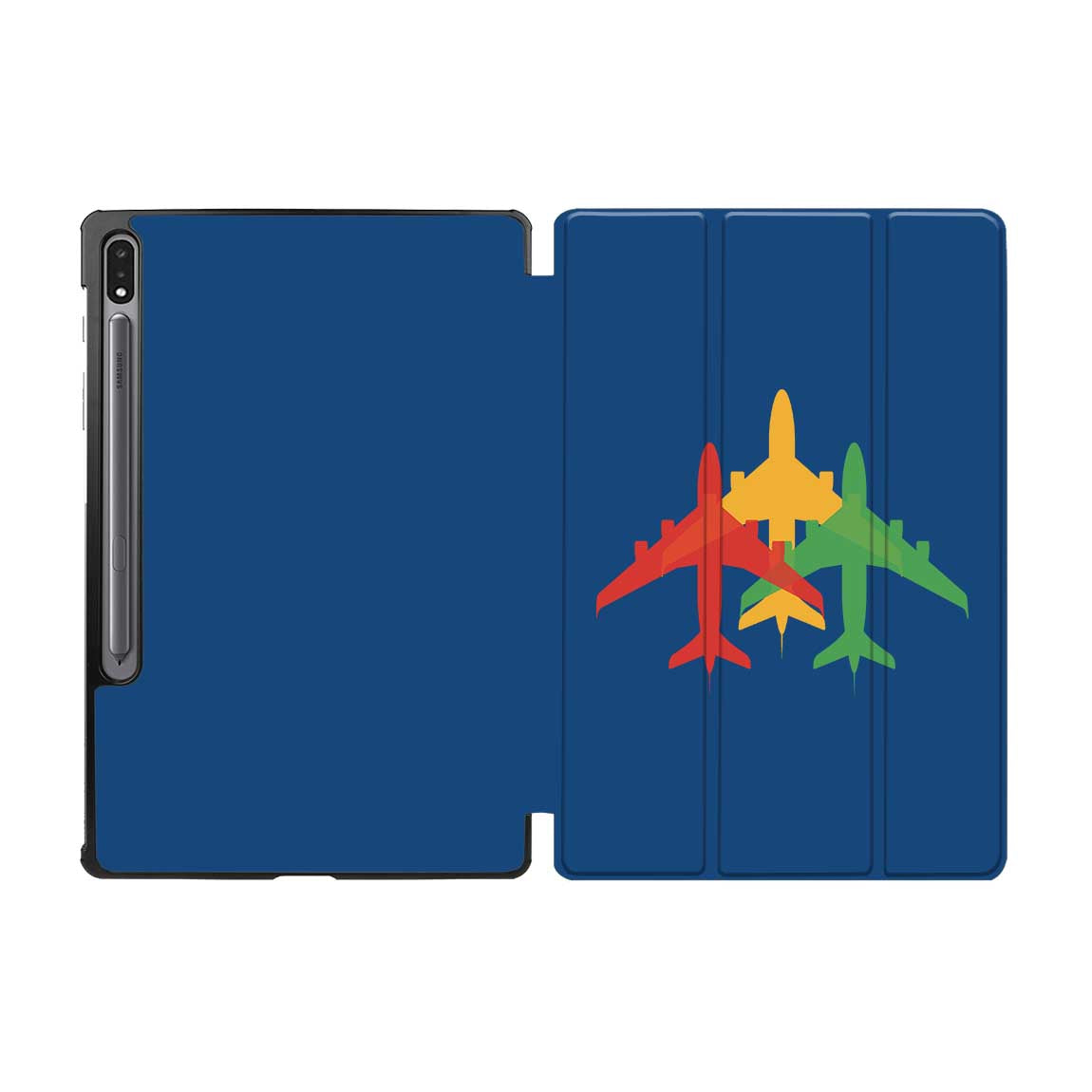 Colourful 3 Airplanes Designed Samsung Tablet Cases