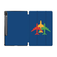 Thumbnail for Colourful 3 Airplanes Designed Samsung Tablet Cases