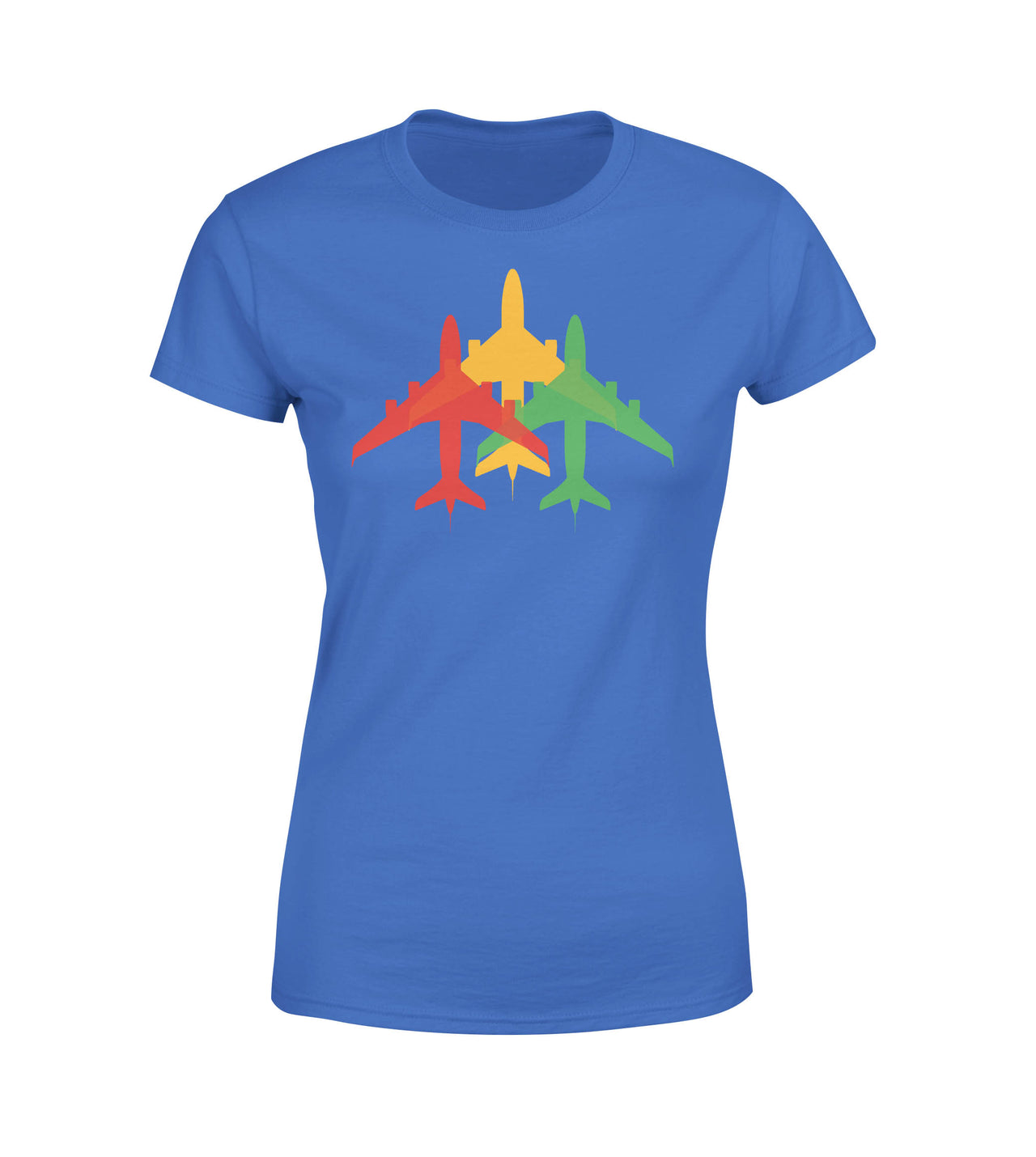 Colourful 3 Airplanes Designed Women T-Shirts