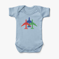 Thumbnail for Colourful 3 Airplanes Designed Baby Bodysuits