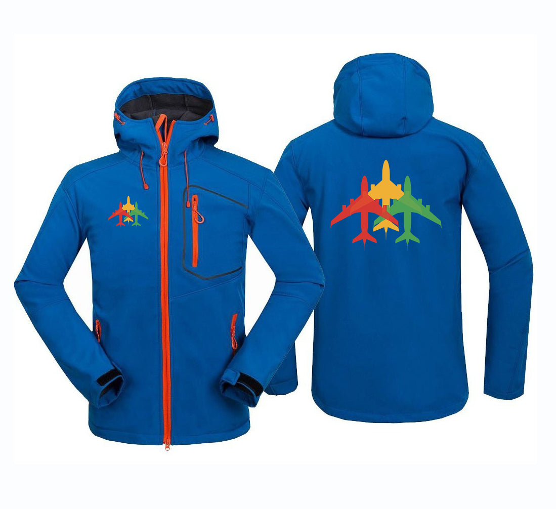 Colourful 3 Airplanes Polar Style Jackets