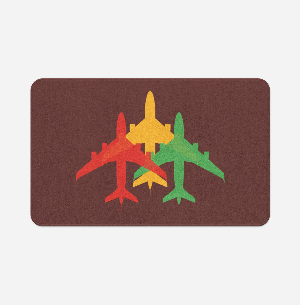 Colourful 3 Airplanes Designed Bath Mats