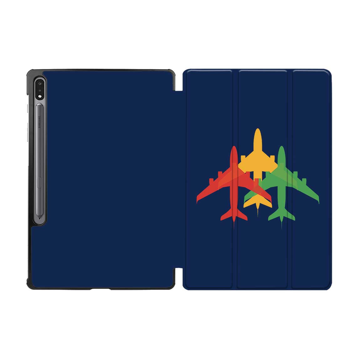 Colourful 3 Airplanes Designed Samsung Tablet Cases