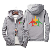 Thumbnail for Colourful 3 Airplanes Designed Windbreaker Jackets