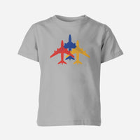 Thumbnail for Colourful 3 Airplanes Designed Children T-Shirts
