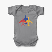 Thumbnail for Colourful 3 Airplanes Designed Baby Bodysuits