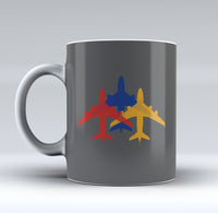 Thumbnail for Colourful 3 Airplanes Designed Mugs