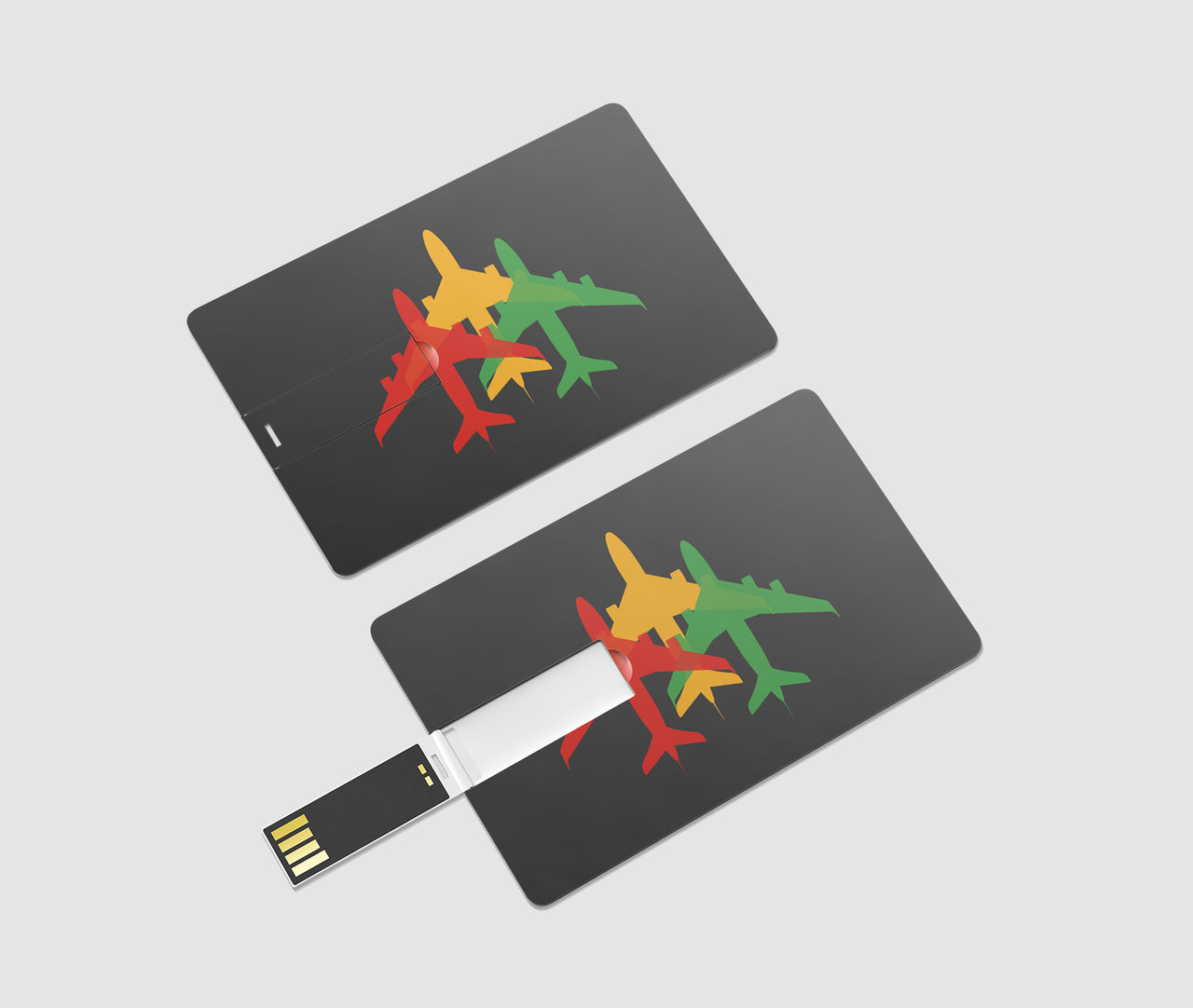 Colourful 3 Airplanes Designed USB Cards