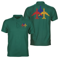 Thumbnail for Colourful 3 Airplanes Designed Double Side Polo T-Shirts