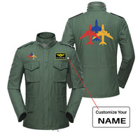 Thumbnail for Colourful 3 Airplanes Designed Military Coats