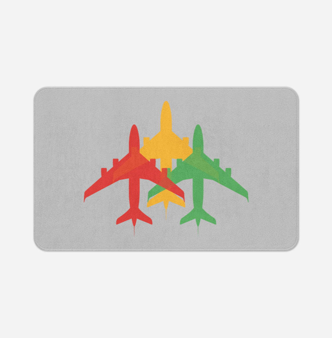 Colourful 3 Airplanes Designed Bath Mats