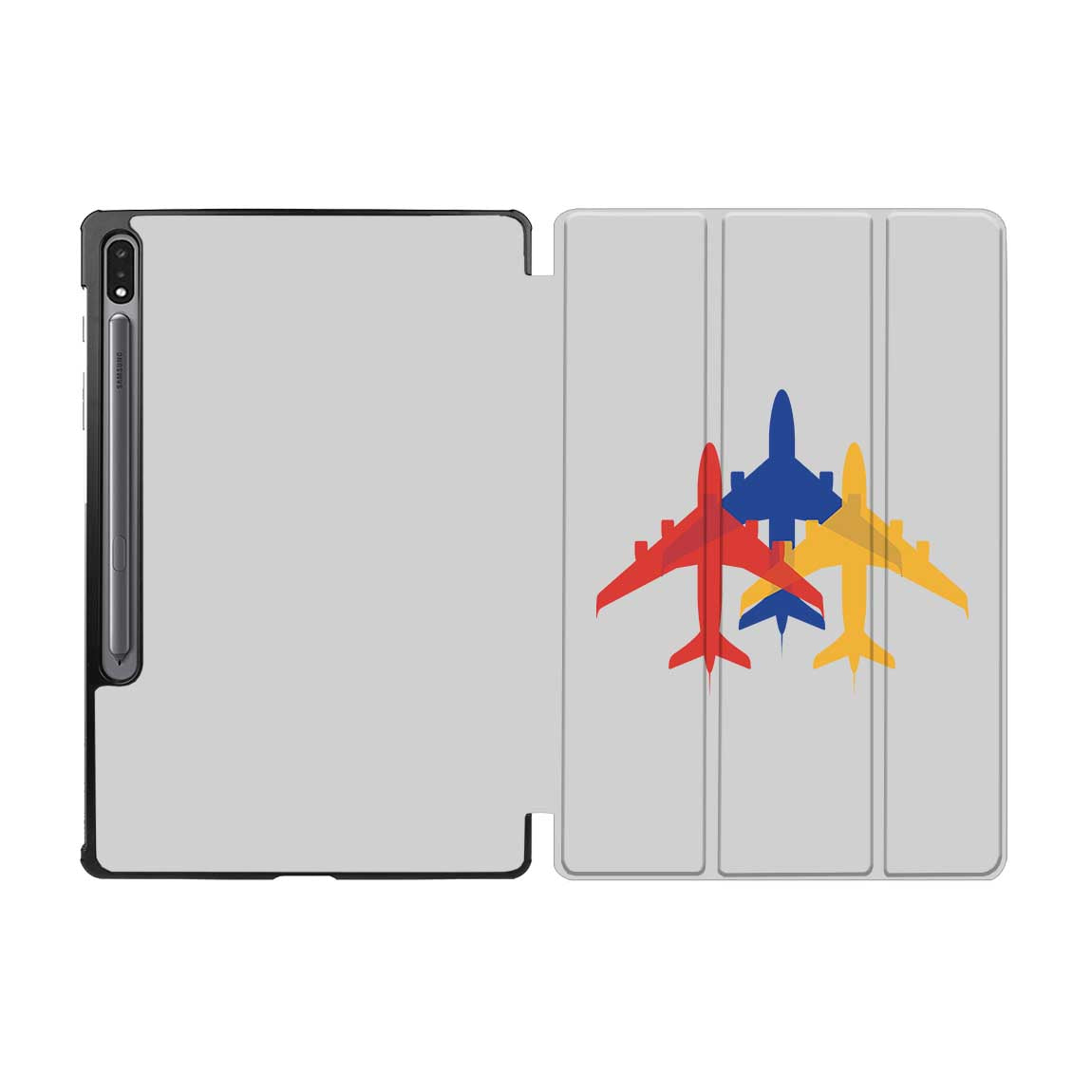 Colourful 3 Airplanes Designed Samsung Tablet Cases