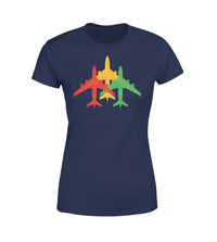 Thumbnail for Colourful 3 Airplanes Designed Women T-Shirts