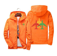 Thumbnail for Colourful 3 Airplanes Designed Windbreaker Jackets