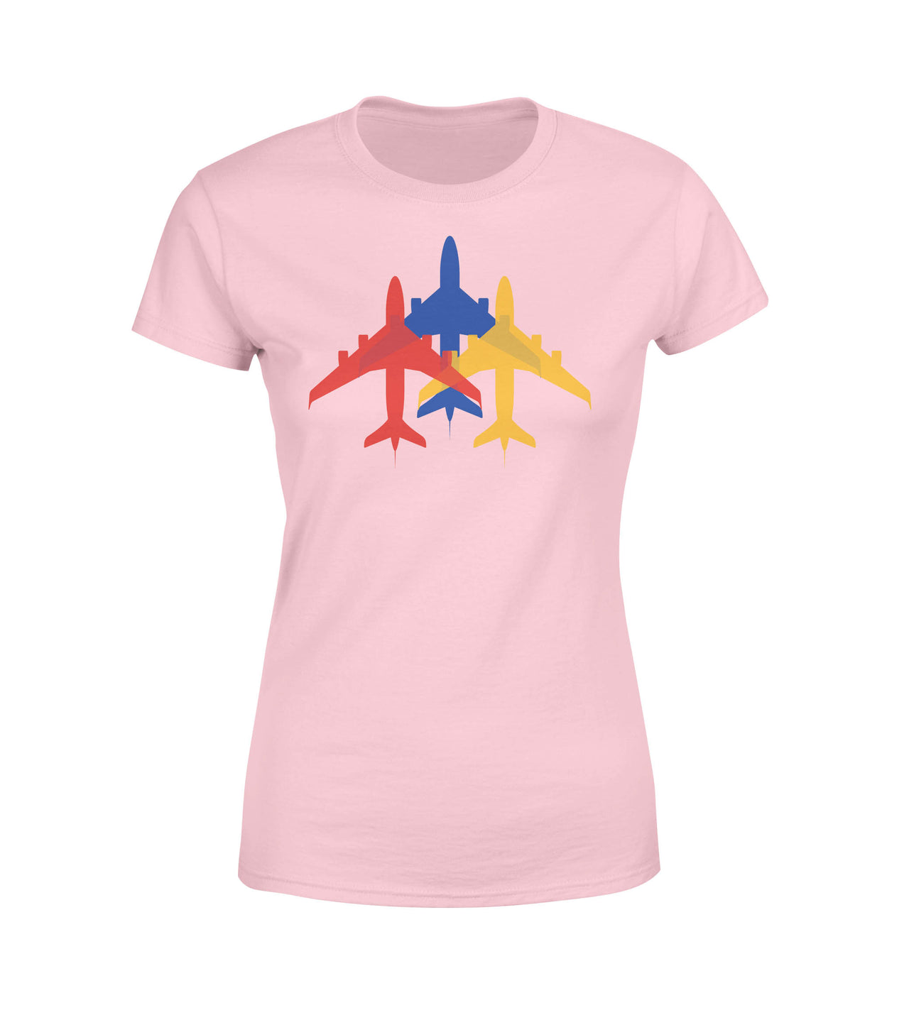 Colourful 3 Airplanes Designed Women T-Shirts