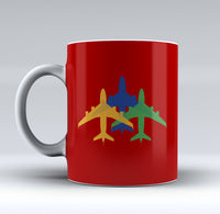 Thumbnail for Colourful 3 Airplanes Designed Mugs