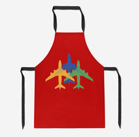 Thumbnail for Colourful 3 Airplanes Designed Kitchen Aprons