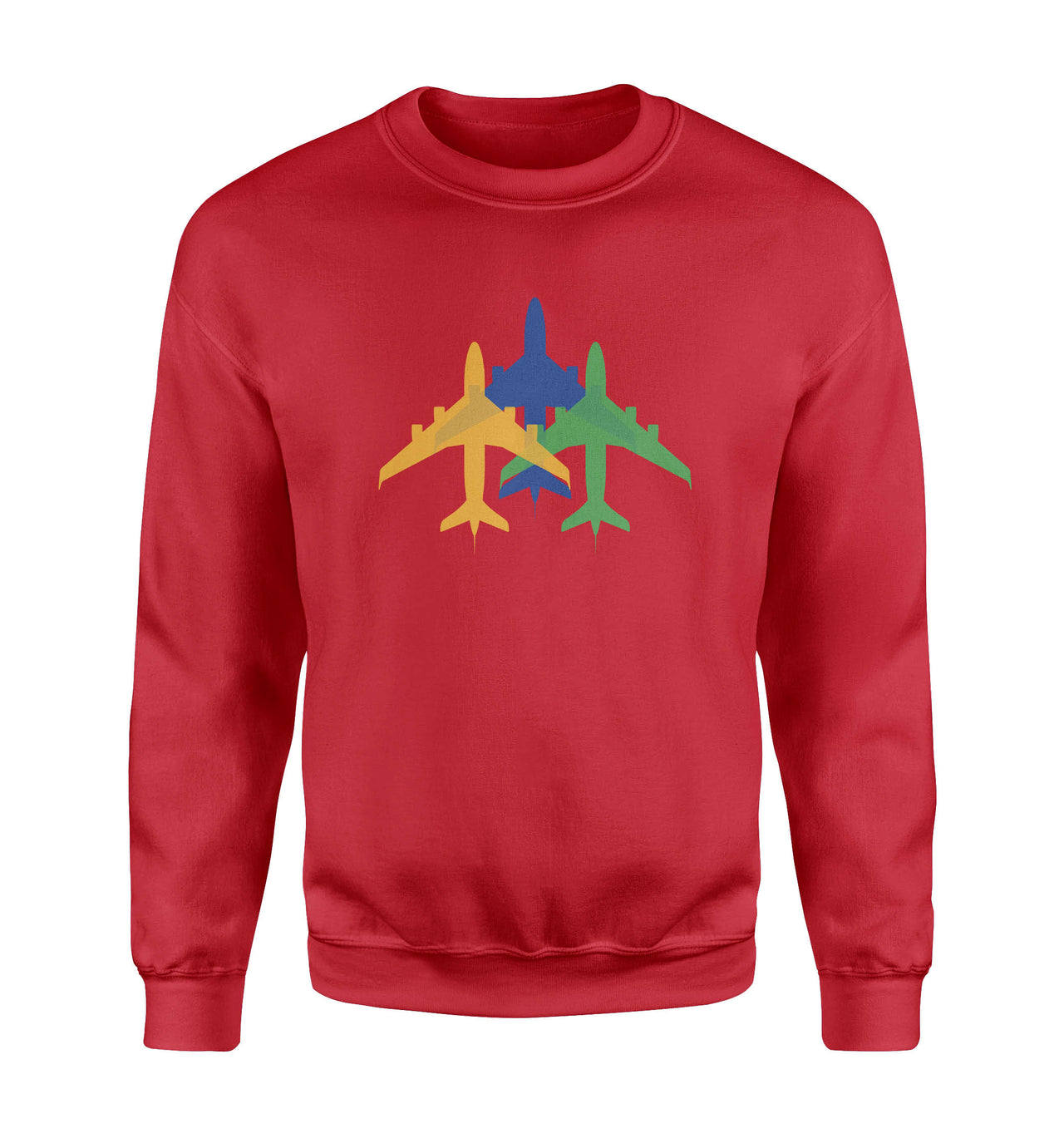 Colourful 3 Airplanes Designed Sweatshirts