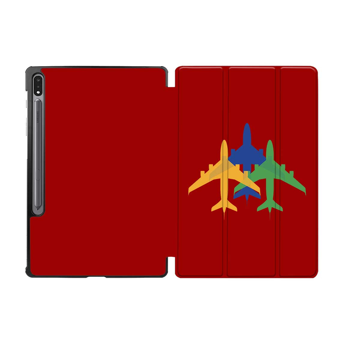 Colourful 3 Airplanes Designed Samsung Tablet Cases