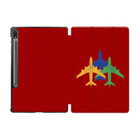 Thumbnail for Colourful 3 Airplanes Designed Samsung Tablet Cases