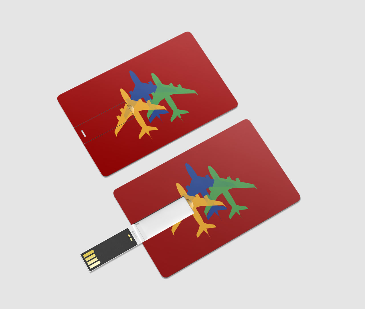 Colourful 3 Airplanes Designed USB Cards