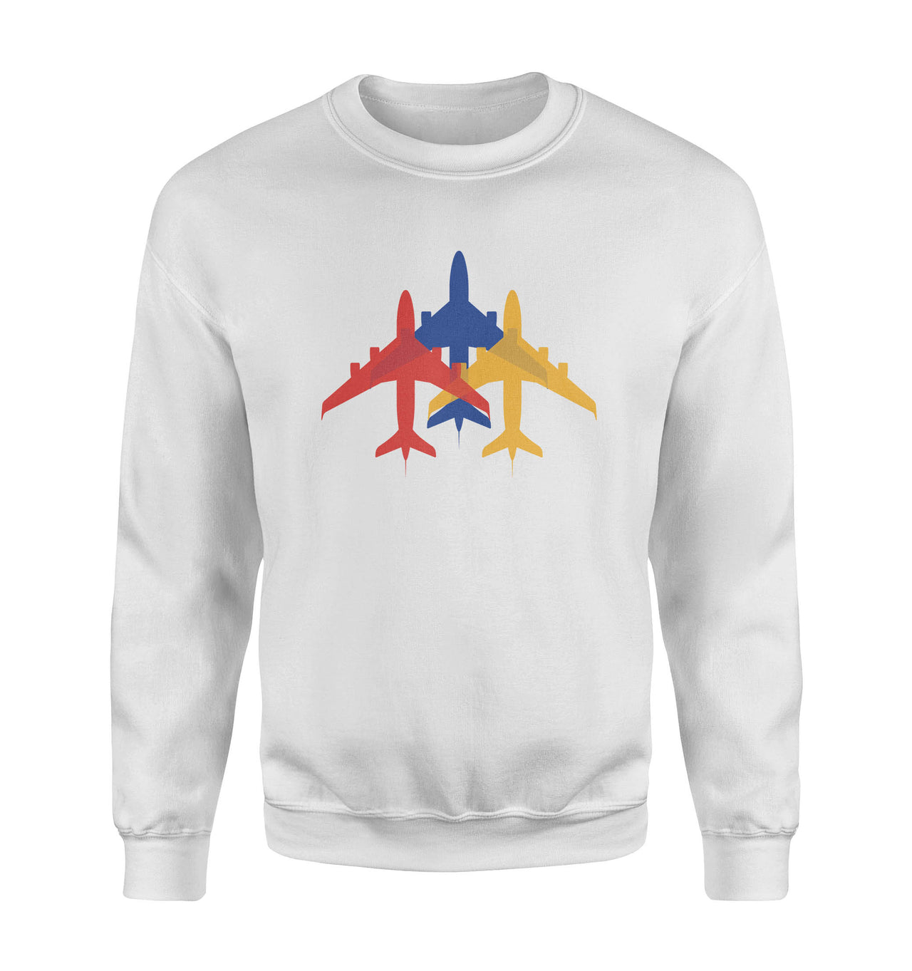 Colourful 3 Airplanes Designed Sweatshirts
