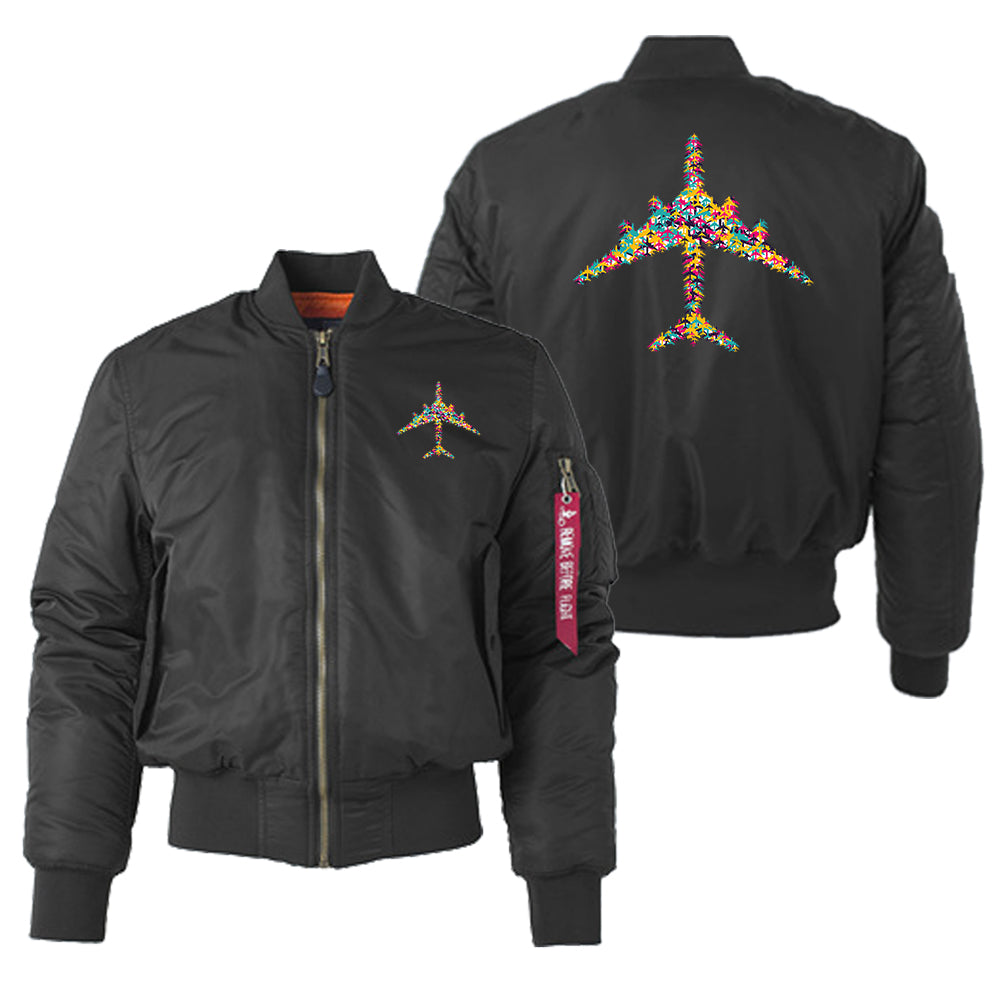 Colourful Airplane Designed "Women" Bomber Jackets