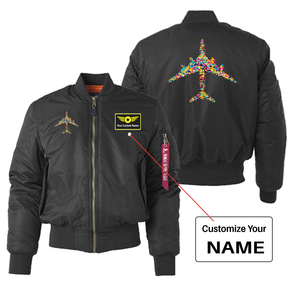 Colourful Airplane Designed "Women" Bomber Jackets