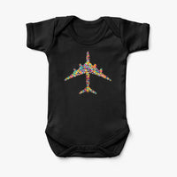 Thumbnail for Colourful Airplane Designed Baby Bodysuits