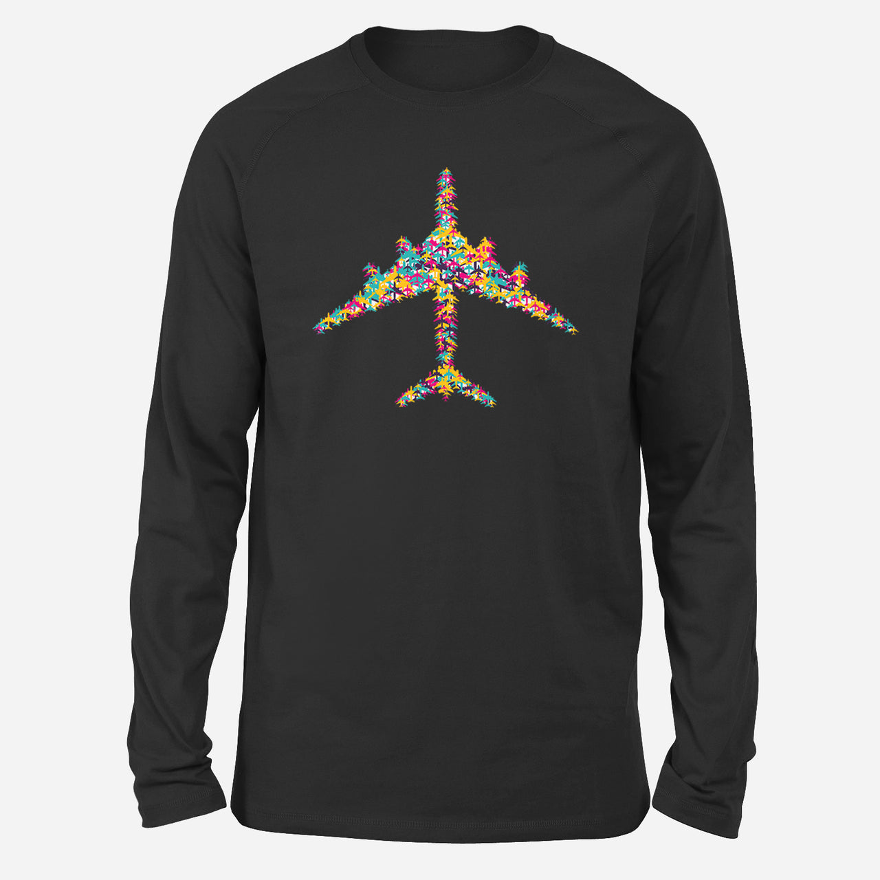 Colourful Airplane Designed Long-Sleeve T-Shirts