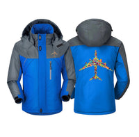 Thumbnail for Colourful Airplane Designed Thick Winter Jackets