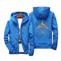 Thumbnail for Colourful Airplane Designed Windbreaker Jackets