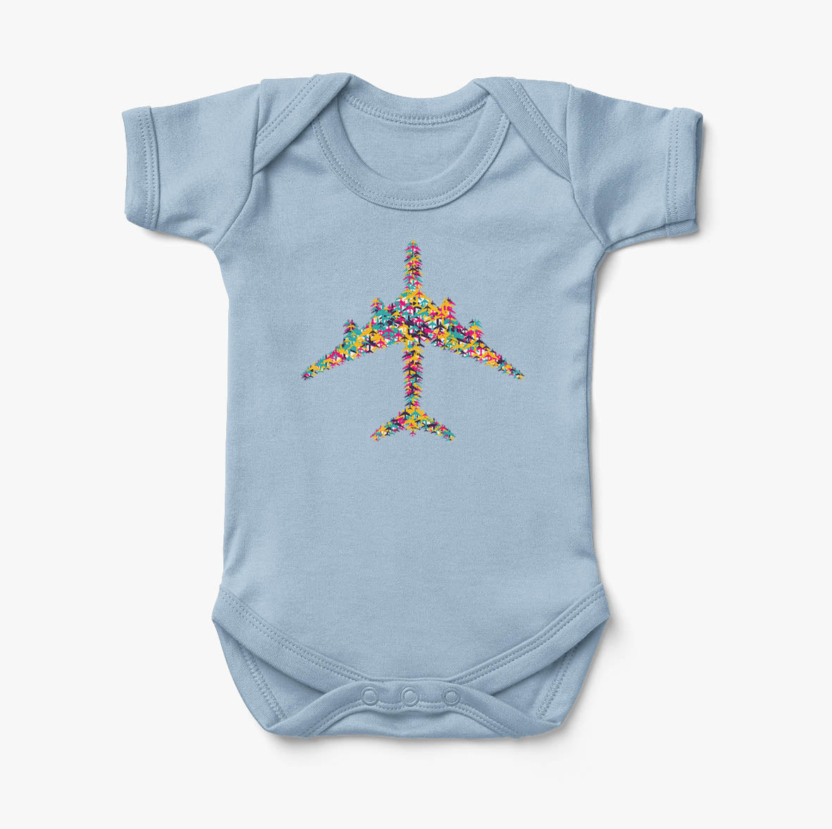 Colourful Airplane Designed Baby Bodysuits