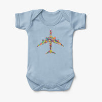 Thumbnail for Colourful Airplane Designed Baby Bodysuits