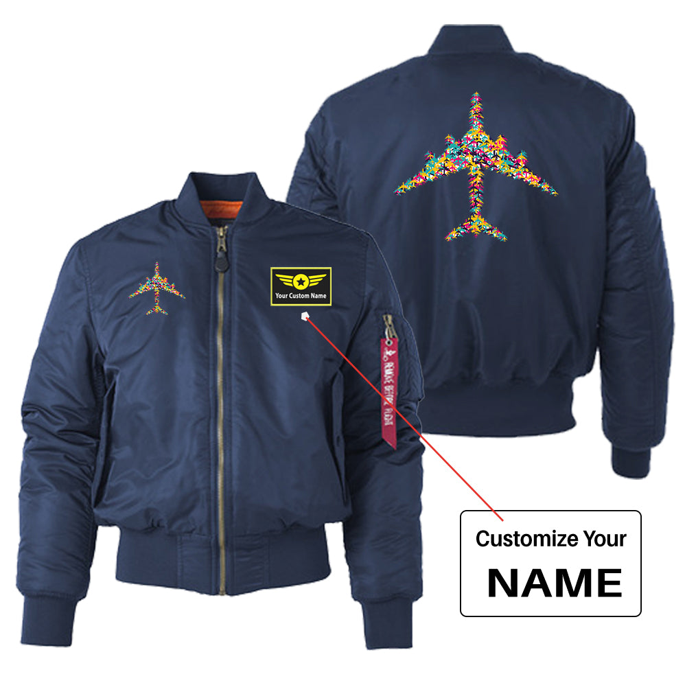 Colourful Airplane Designed "Women" Bomber Jackets