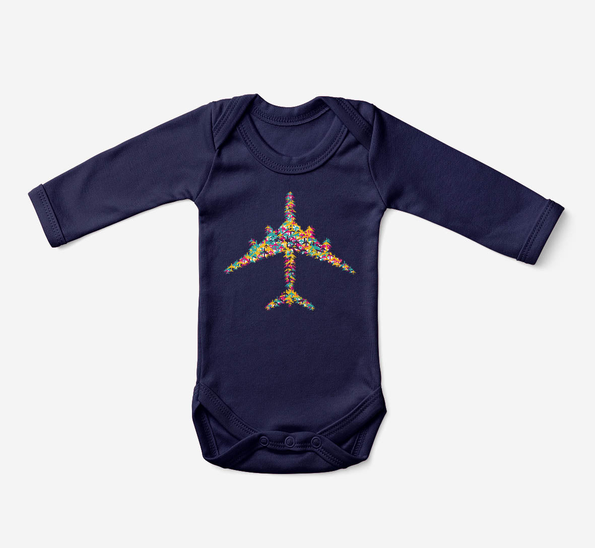Colourful Airplane Designed Baby Bodysuits