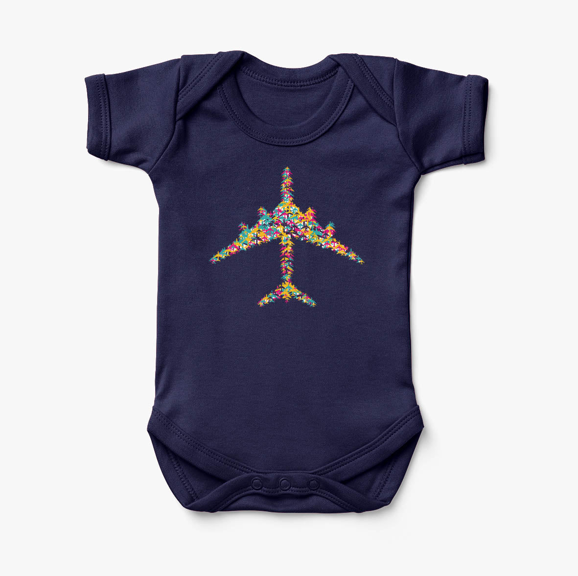 Colourful Airplane Designed Baby Bodysuits