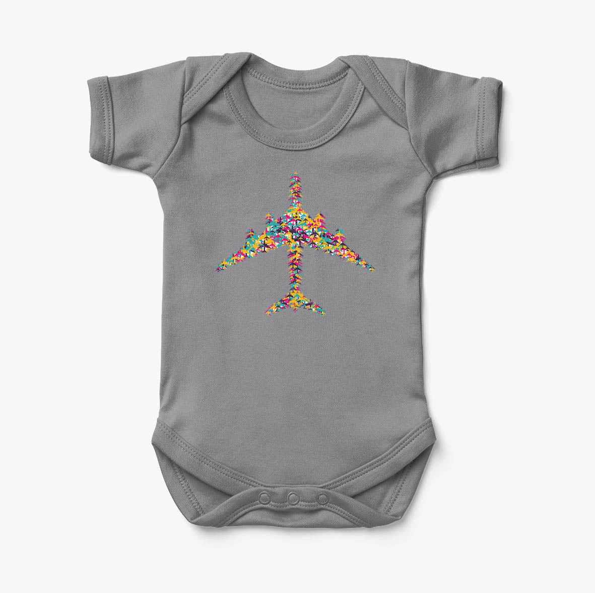 Colourful Airplane Designed Baby Bodysuits