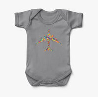 Thumbnail for Colourful Airplane Designed Baby Bodysuits