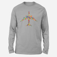 Thumbnail for Colourful Airplane Designed Long-Sleeve T-Shirts