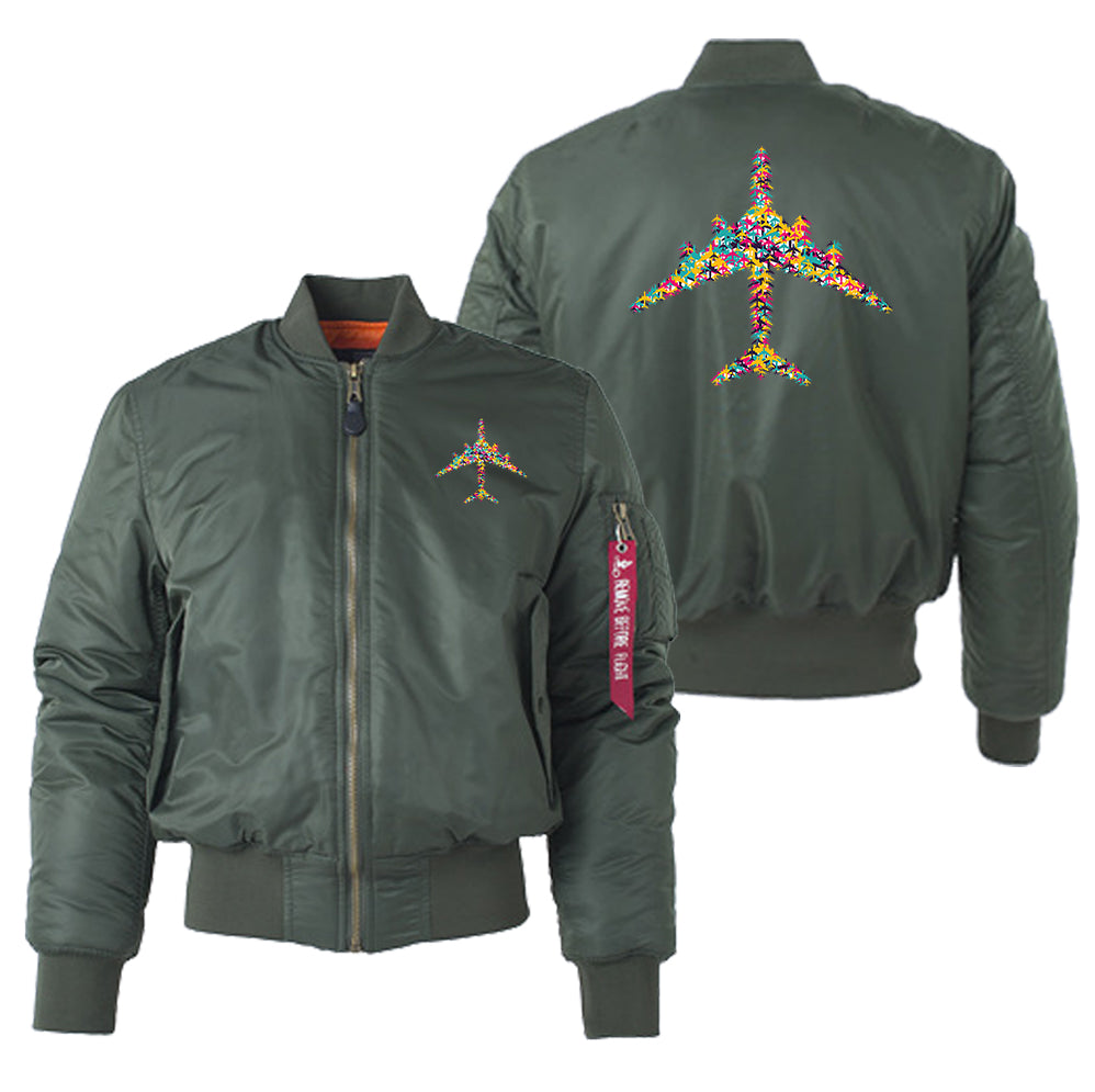 Colourful Airplane Designed "Women" Bomber Jackets