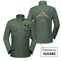Thumbnail for Colourful Airplane Designed Military Coats